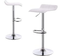 ZRABCD Imposta Elegante Stile Di Vita Sgabelli da Bar Pvc Posto a Sedere Sedia Altezza Regolabile per Vita Camera da Letto,e Bar Colazione Sgabello da Bar/bianca/Come mostrato