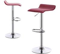 ZRABCD Imposta Elegante Stile Di Vita Sgabelli da Bar Pvc Posto a Sedere Sedia Altezza Regolabile per Vita Camera da Letto,e Bar Colazione Sgabello da Bar/rosso/Come mostrato