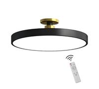 ZRBBRE Plafoniera LED Dimmerabile con Telecomando, Lampada da Soffitto Minimalista, Interni IIluminazione per Soggiorno, Camera da letto e Cucina (nero, 30CM 18W)