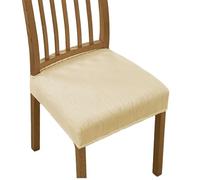 ZRCXDW 4-Pezzi elastan Coprisedili per Sedie, Elasticizzato Coprisedili per Sedie da Pranzo Antiscivolo Coprisedia Senza Schienale Morbido Coprisedie Copertura della Sedia-beige-4 Pezzi