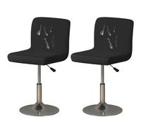 ZRCYXDW 2 Pezzi Elastan Fodere Per Sgabelli Da Bar, Morbido Impermeabile Coprisgabelli Cucina Con Schienale Basso Fodere Coprisedia Con Schienale Con Fondo Elastico Copriseduta-Nero-2 Pezzi