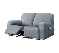 ZRCYXDW Copripoltrona Relax Reclinabile Elasticizzato, Morbida Fodera Per Poltrona Con Fondo Elastiche Antiscivolo Fodere Copripoltrona Lavabile Sofa Protettore-grigio chiaro-2 Posti