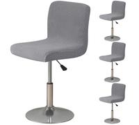 ZRCYXDW Fodera Per Sgabello Da Bar 4 Pezzi, Elasticizzato Coprisedie Per Bar Con Schienale Basso Spandex Lavabile Girevole Coprisgabelli Cucina Per Sala Da Pranzo-Grigio Scuro-4 Posto