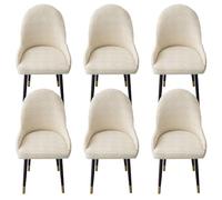 ZRCYXDW Fodera Poltroncina Sala Pranzo Elasticizzat, Copripoltrona Con Braccioli Rimovibile Copertura Sedia Da Scrivania Lavabile Per Sala Da Pranzo Décor-beige-Set di 6