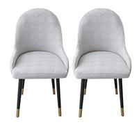 ZRCYXDW Fodera Poltroncina Sala Pranzo Elasticizzat, Copripoltrona Con Braccioli Rimovibile Copertura Sedia Da Scrivania Lavabile Per Sala Da Pranzo Décor-grigio chiaro-Set di 2