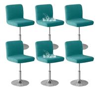 ZRCYXDW Fodera Sgabello da Bar Impermeabile-Blu turchese-6 Pezzi