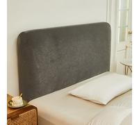 ZRCYXDW Velluto Copertura Per Testiera Per Letto, Morbida Copri Testata Letto Elasticizzato Camera Copritestiera Universale Lavabile-Grigio Scuro-180cm(70.9in)