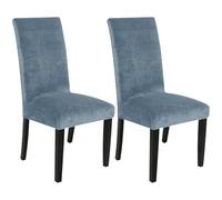 ZRCYXDW Velluto Fodere Coprisedia Per Sala Da Pranzo, Morbida Coprisedie Con Schienale Set Di 2 Addensare Copertura Della Sedia Rimovibile Copri Sedie-Blu-B-2 Pezzo