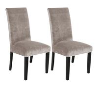 ZRCYXDW Velluto Fodere Coprisedia Per Sala Da Pranzo, Morbida Coprisedie Con Schienale Set Di 2 Addensare Copertura Della Sedia Rimovibile Copri Sedie-Taupe-2 Pezzo