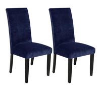 ZRCYXDW Velluto Fodere Coprisedia Per Sala Da Pranzo, Morbida Coprisedie Con Schienale Set Di 2 Addensare Copertura Della Sedia Rimovibile Copri Sedie-Blu Navy-2 Pezzo