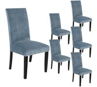 ZRCYXDW Velluto Fodere Coprisedia per Sala da Pranzo, Morbida Coprisedie con Schienale Set di 6 Addensare Copertura della Sedia Rimovibile Copri Sedie-Blu-B-6 Pezzo
