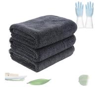 ZrdlqlLcjxy 2+1 Pcs MagicDry Twist-Weave Microfiber Car Towel-Streak-Free, Ultra-Absorbent, Double-Twist Pile, Scratch-Safe, for Cars, Trucks, Motorcycles (3pcs - Large)