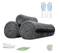 ZrdlqlLcjxy 2+1 Pcs MagicDry Twist-Weave Microfiber Car Towel-Streak-Free, Ultra-Absorbent, Double-Twist Pile, Scratch-Safe, for Cars, Trucks, Motorcycles (2pcs - Large + 1pc + Small)