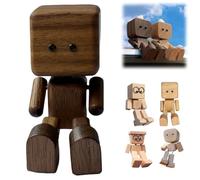 ZrdlqlLcjxy Shaking Wooden Man Figurine, Shaking Feet Wooden Doll, Handmade Shaking Feet W-ooden Doll, Funny Car Dashboard Decor, Little Nerdy Dolls Gifts for Wife Daughter (B)