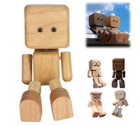 ZrdlqlLcjxy Shaking Wooden Man Figurine, Shaking Feet Wooden Doll, Handmade Shaking Feet W-ooden Doll, Funny Car Dashboard Decor, Little Nerdy Dolls Gifts for Wife Daughter (A)