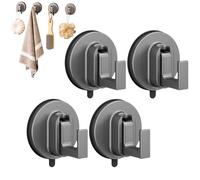ZrdlqlLcjxy Suction Cup Hooks for Shower, Ffunhoo Heavy Suction Cups Without Bore, No Drill Wall Hanger, Drill-Free Towel Holder & Decorative Door Hanger (Black4pcs)