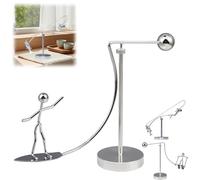 ZrdlqlLcjxy The Fisherman Balancing Sculpture, Kinetic Fishing Sculpture - Balance Art for Your Space, Metal Kinetic Fishing Statue, Gift for Fishing Lovers (B)