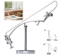 ZrdlqlLcjxy The Fisherman Balancing Sculpture, Kinetic Fishing Sculpture - Balance Art for Your Space, Metal Kinetic Fishing Statue, Gift for Fishing Lovers (A)