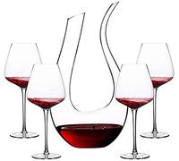 ZRDSZWZ - Set di 2 bicchieri da vino rossi con un decanter in cristallo (colore: C)