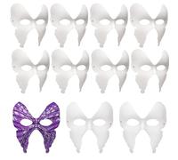 zrfgbxim 10 Pz DIY Maschera Farfalla Bianca Vuota, Maschera di Farfalla, DIY Dipinta Mano Maschere Carnevale da Colorare di Carta Bianca, Maschera Carnevale Halloween Natale Cosplay - Farfalla