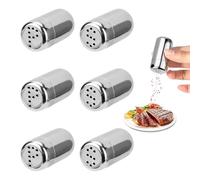 zrfgbxim 6 Pezzi Mini Saliera da Tavola, Sale e Pepe Set, Spargisale da Cucina, Saliera e Pepiera in Acciaio Inox, Porta Spezie Contenitore per Cucina Domestica Ristorante Barbecue Tavolo da Pranzo