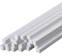 ZRHMCJEN 20 Pezzi di Asta Quadrata in ABS, Lunghezza 500 mm, Barra Solida in plastica Bianca, Lunghezza Lato 1-6 mm, Lunghezza Lato 3,0 mm(Side Length 3.0Mm)
