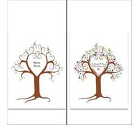 ZRHWSPD Albero delle Impronte Digitali del Matrimonio Matrimonio Fingerprint Tree Canvas Painting Libro degli Ospiti Fai da Te for la Decorazione della Festa(Color07,50x70cm 20x28inch)