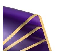 ZRHWSPD Carta da Regalo 20 Sheets Flower Wrapping Paper with Golden Edges, Waterproof Bouquet Packaging Craft Paper Roll(16-Deep-purple-20psc)