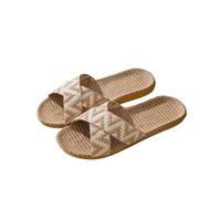 ZRHWSPD Ciabatte Paglia Donna Family Soled Grass Woven Rattan Indoor Women's Non Slip Feet(Color1,35-36)