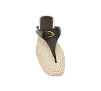 ZRHWSPD Ciabatte Paglia Donna Flip Flops Women's Flat Straw Fisherman Metal Buckle Casual Sandals(35)