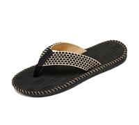 ZRHWSPD Ciabatte Paglia Donna Home Lightweight Weaving Bedroom Shoes Silent Casual(Black,45)