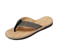 ZRHWSPD Ciabatte Paglia Donna Home Lightweight Weaving Bedroom Shoes Silent Casual(Brown,45)