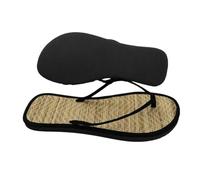 ZRHWSPD Ciabatte Paglia Donna Rattan Grass Flat Sandals Flip Flop Home Slippers(Black,41)