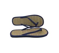 ZRHWSPD Ciabatte Paglia Donna Rattan Grass Flat Sandals Flip Flop Home Slippers(Dark blue,41)