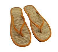 ZRHWSPD Ciabatte Paglia Donna Rattan Grass Flat Sandals Flip Flop Home Slippers(Orange,40)