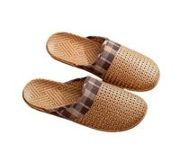 ZRHWSPD Ciabatte Paglia Donna Rattan Grass Woven Women's Couple Linen Breathable Straw Mat Shoe(Brown,35-36(35-36))