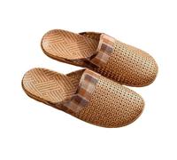 ZRHWSPD Ciabatte Paglia Donna Rattan Grass Woven Women's Couple Linen Breathable Straw Mat Shoe(Khaki,39-40(39-40))