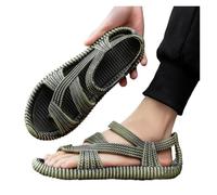 ZRHWSPD Ciabatte Paglia Donna Retro Rattan Straw Sandals Outer Wear Beach(Light green,42-43)