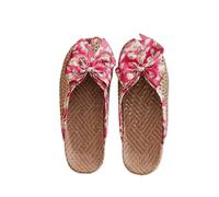 ZRHWSPD Ciabatte Paglia Donna Shoes Breathable Rattan Grass Cool Slippers Ladies(Color 1,39-40)