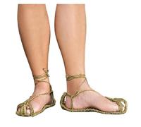 ZRHWSPD Ciabatte Paglia Donna Shoes Straw Sandals Vintage Hand Made Hemp Rope Outfit(Color4,41)