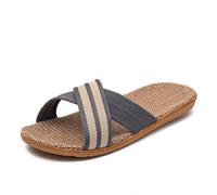 ZRHWSPD Ciabatte Paglia Donna Slippers Flat Sandals Linen Lightweight Casual(Grey,39-40)