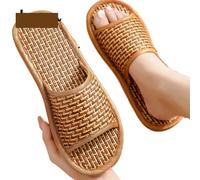 ZRHWSPD Ciabatte Paglia Donna Slippers Home Rattan Woven Sandals(37-38)