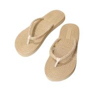 ZRHWSPD Ciabatte Paglia Donna Women Lightweight Flip Flops Outside Casual Beach Imitation Slippers(Color 2,36)