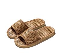 ZRHWSPD Ciabatte Paglia Donna Woven Strap Slipper Home Sandals Women Portable Weaving Slides Shoes(Black,42-43)