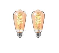 ZRJIA 2 Pezzi Lampadina LED vintage Edison E27 4W ST64 400LM Lampadine LED a Filamento Antico 2200K Bianca Calda ideale per la nostalgia e l'illuminazione retrò