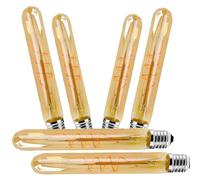 ZRJIA E27 T30 185 mm Lampadina a LED decorativa stile vintage retrò industriale antico Edison E27 T30 4W 400lm 2700K bianco caldo 360° 230V, nessun bagliore, non dimmerabile (set di 6)