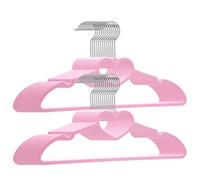 ZRKFSR Confezione da 20 grucce in plastica, a forma di cuore, rosa, finitura liscia, salvaspazio, forti e durevoli, per abiti, camicie, cappotti