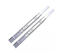 ZRQSMCX 2 Pezzi Guide per cassetti in Metallo con tampone, Larghezza Binario 10-22", 45 mm, Guide scorrevoli a Tre sezioni, Accessori per mobili (Argento 10 Pollici (250 mm)),Silver-10 inch(250MM)