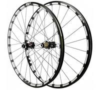 ZRQSMCX Set di Ruote da 26/27,5" 29" Mozzo 24H per Cassetta a 7, 8, 9, 10, 11, 12 velocità, con Freno a Disco e Perno Passante, Cerchio a Raggi Dritti (Nero 27,5 Pollici)