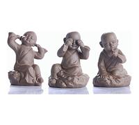 ZRQSMCX Statua 3 monaci Statuetta Statua, Piccole Statuette di Buddha Saggio, Non Sento Il Male, Non Vedo Il Male, Non Parlo di ricchezza Statuetta Portafortuna, sculture di Mandala y